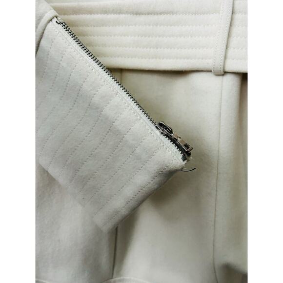 Nine West Wool Woman’s Ivory Coat Size 4 Cream Professional Dress Zip - Picture 10 of 13